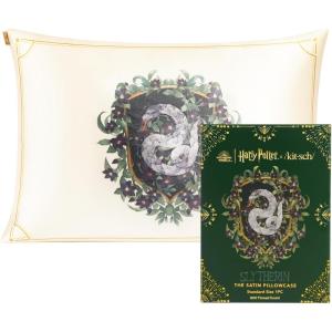 imageKitsch x Lisa Frank Satin Pillowcase with Zipper for Hair ampamp Skin Softer Than Silk Pillow Cases Queen WrinkleFree Smooth and Cooling Satin Pillow Covers StandardQueen Size 19x26  Angel KittyHarry Potter  Slytherin