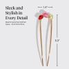 imageKitsch French Hair Pin for Women  Gold Hair Accessories with Gemstone Accents Lightweight Metal Hair Stick for Effortless Updos Twists amp Buns  Ideal Gifts for WomenRed  Pink  Green