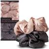 imageBridgerton x Kitsch Satin Scrunchies for Women No Snag No Tugging Soft amp Comfortable Scrunchies for Girls Perfect for Day or Night  Ideal Gifts for Women  Toile De Blue 2pcsBlushCharcoal