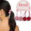 imageKitsch Bubble Hair Tie No Damage  Sparkly Ponytail Holders with Shimmering Rhinestones  Creaseless Fun amp Festive Hair Accessories for Everyday Styling  Ideal Gifts for Women  Red amp Pink 2pc Set
