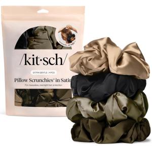 imageBridgerton x Kitsch Satin Scrunchies for Women No Snag No Tugging Soft amp Comfortable Scrunchies for Girls Perfect for Day or Night  Ideal Gifts for Women  Toile De Blue 2pcsBlack 4 pcs