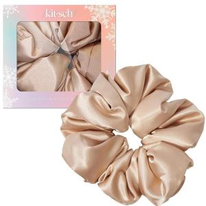 imageBridgerton x Kitsch Satin Scrunchies for Women No Snag No Tugging Soft amp Comfortable Scrunchies for Girls Perfect for Day or Night  Ideal Gifts for Women  Toile De Blue 2pcsChampagne