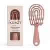 imageKitsch Mini Detangling Flexi Hairbrush  Flexible Curly Hair Brush for Women Men amp Kids  Detangler Brush with Bendable Frame and UltraSmooth Bristles for Wet or Dry Strands  Terracotta