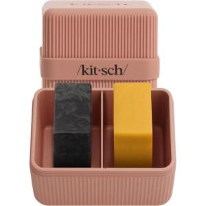 imageKitsch 2Compartment Travel Soap Case  Bar Soap Holder amp Organizer Travel Case for Bars  TSAApproved  Lightweight Durable LeakProof Made from Recycled Plastic  BlackTerracotta