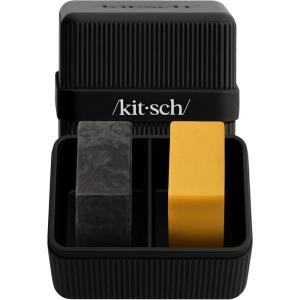 imageKitsch 2Compartment Travel Soap Case  Bar Soap Holder amp Organizer Travel Case for Bars  TSAApproved  Lightweight Durable LeakProof Made from Recycled Plastic  BlackBlack