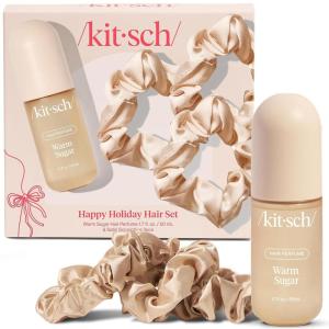 imageKitsch Hair Perfume for Women  Oak amp Amber  Clean Deodorizing amp Patented OdorEliminating Technology Hair Spray amp Body Mist  Freshen Hair Body amp Pillows Berries and Blooming Jasmine Scent  50mLWarm Sugar with Satin Scrunchies