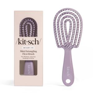 imageKitsch Mini Detangling Flexi Hairbrush  Flexible Curly Hair Brush for Women Men amp Kids  Detangler Brush with Bendable Frame and UltraSmooth Bristles for Wet or Dry Strands  Soft Violet