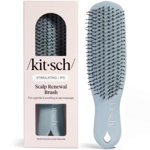 imageKitsch Scalp Renewal Brush  Exfoliating amp Scalp Massager for Hair Growth Gentle Head Massage Brush to Remove Buildup Boost Circulation amp Relaxing Head Scrubber for Washing Hair  Haze Blue