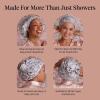 imageBridgerton x Kitsch SatinLined Flexi Shower Caps for Women Reusable Waterproof  Large Wide Shower Cap for Women amp Men Adjustable Stylish Hair Cap for Showers For Long amp Short Hair  WisteriaWisteria