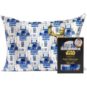 imageBridgerton x Kitsch Satin Pillowcase with Zipper for Hair amp Skin  Softer Than Silk Pillow Cases Smooth Cooling Satin Pillow Case WrinkleFree Pillow Cases Standard Size 19x26  WisteriaR2d2  C3po