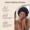 imageKitsch XL Satin Bonnet for Sleeping  Softer Than Silk Bonnet For Sleeping Women  Secure Fit Adjustable Night Cap For Curly amp Textured Hair  Prevents Breakage Tangles amp Thinning  AuraBlack