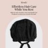imageKitsch XL Satin Bonnet for Sleeping  Softer Than Silk Bonnet For Sleeping Women  Secure Fit Adjustable Night Cap For Curly amp Textured Hair  Prevents Breakage Tangles amp Thinning  AuraBlack