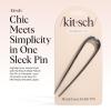 imageKitsch French Hair Pins for Women  Elegant amp Durable Metal French Pin for Updos Chignon Buns amp Twist Hairstyles  Secure Hold All Day Comfortable Fit  Ideal Gifts for Women Clam Shell 1pcHematite