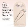 imageKitsch French Hair Pins for Women  Elegant amp Durable Metal French Pin for Updos Chignon Buns amp Twist Hairstyles  Secure Hold All Day Comfortable Fit  Ideal Gifts for Women Clam Shell 1pcSilver