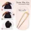 imageKitsch French Hair Pins for Women  Elegant amp Durable Metal French Pin for Updos Chignon Buns amp Twist Hairstyles  Secure Hold All Day Comfortable Fit  Ideal Gifts for Women Clam Shell 1pcGold