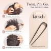imageKitsch French Hair Pins for Women  Elegant amp Durable Metal French Pin for Updos Chignon Buns amp Twist Hairstyles  Secure Hold All Day Comfortable Fit  Ideal Gifts for Women Clam Shell 1pcHematite