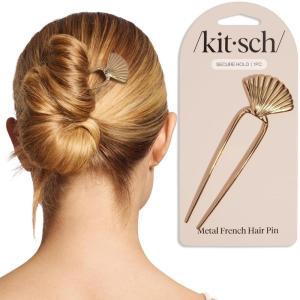 imageKitsch French Hair Pins for Women  Elegant amp Durable Metal French Pin for Updos Chignon Buns amp Twist Hairstyles  Secure Hold All Day Comfortable Fit  Ideal Gifts for Women Clam Shell 1pcClam Shell
